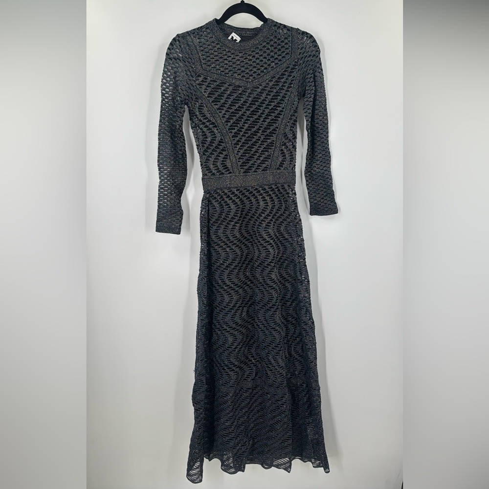 Missoni Dark Navy Textured Long Sleeve Dress Women’s Size 40 Italy